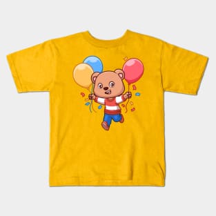 Birthday Bear Cute Cartoon Kids T-Shirt